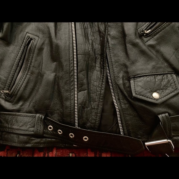 First Genuine Leather Vintage Motorcycle Jacket - Picture 3 of 8